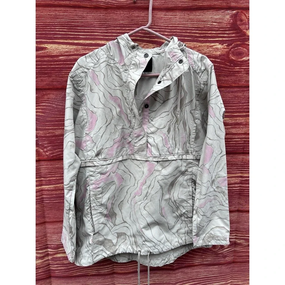 REI Co-Op Coop Womens Camo Print Zip Hooded Coleridge Wind Rain Jacket Size M